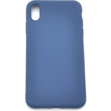 NOVKA Phone Accessories  iPhone Xs Max Uyumlu Düz Renk Esnek Yumuşak Silikon Kılıf  Rubber Indigo Mavi