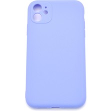 NOVKA Phone Accessories  iPhone 11 Uyumlu Düz Renk Esnek Yumuşak Silikon Kılıf  Rubber Açık Mor