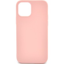 NOVKA Phone Accessories  iPhone 12 Uyumlu Düz Renk Esnek Yumuşak Silikon Kılıf  Rubber Pembe