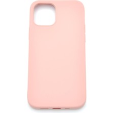 NOVKA Phone Accessories  iPhone 12 Uyumlu Düz Renk Esnek Yumuşak Silikon Kılıf  Rubber Pembe