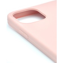 NOVKA Phone Accessories  iPhone 12 Uyumlu Düz Renk Esnek Yumuşak Silikon Kılıf  Rubber Pembe