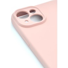 NOVKA Phone Accessories  iPhone 14 Uyumlu Düz Renk Esnek Yumuşak Silikon Kılıf  Rubber Pembe