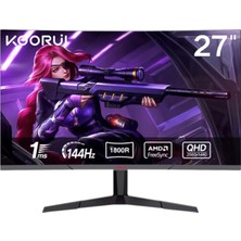 Koorui 27" 27E6QC 27" 144Hz 1ms Va Qhd (Hdmı, Displayport) Curved Monitör