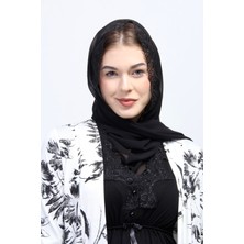 Effortt Siyah Tesettürlü Sabahlıklı Hamile Lohusa Pijama Takımı