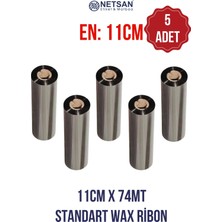 Netsan Etiket 11 cm x 74 mt 5 Adet Standart Wax Ribon