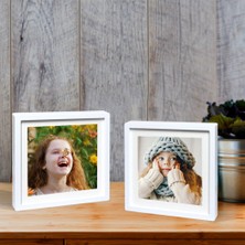 Nobbystar Yapışkanlı Sök-Tak Beyaz Pola Çerçeveler - 5'li Paket 14X14CM Masaüstü ve Duvar Çerçevesi