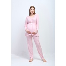 Effortt Pembe Hamile Lohusa Pijama Takımı