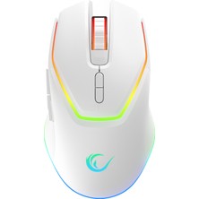 Rampage Vortex M1 Beyaz Rgb Ledli Makrolu Mouse USB Wireless Şarjlı Kablosuz Gaming Oyuncu Mouse