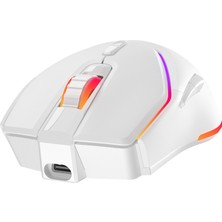 Rampage Vortex M1 Beyaz Rgb Ledli Makrolu Mouse USB Wireless Şarjlı Kablosuz Gaming Oyuncu Mouse