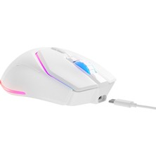 Rampage Vortex M1 Beyaz Rgb Ledli Makrolu Mouse USB Wireless Şarjlı Kablosuz Gaming Oyuncu Mouse