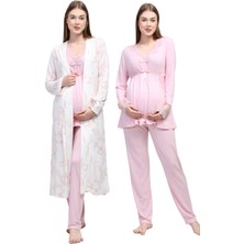 Effortt Pembe Sabahlıklı Hamile Lohusa Pijama Takımı