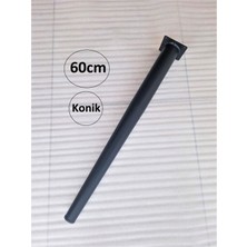 Demontepark 4 ADET-60CM Metal Konik Ayak-Masa Ayağı-Siyah Renk(Çap: 5,1cm)