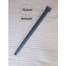 Demontepark 4 Adet-73,5cm Metal Konik Ayak-Masa Ayağı-Antrasit Renk(Çap:5,1cm)