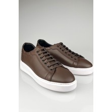 Lusive  Deri Kahverengi Erkek Sneaker, Erkek Casual Ayakkabı, Erkek Günlük Ayakkabı LUASS24AL0051