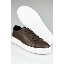 Lusive  Deri Kahverengi Erkek Sneaker, Erkek Casual Ayakkabı, Erkek Günlük Ayakkabı LUASS24AL0051