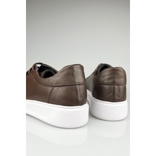 Lusive  Deri Kahverengi Erkek Sneaker, Erkek Casual Ayakkabı, Erkek Günlük Ayakkabı LUASS24AL0051