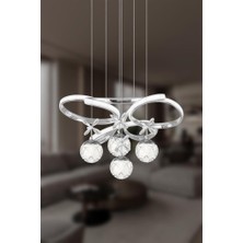 Eray Aydınlatma 9225-40 Kr 4 Toplu Krom LED Avize(Beyaz Işık -Sarı Işık - Gün Işığı)