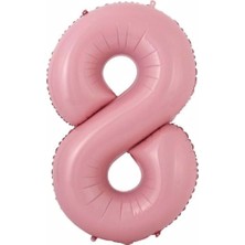 Organizasyon Pazarı34 inç 8 Açık Pembe Renk Rakam Folyo Balon