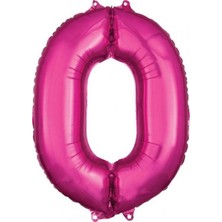 Organizasyon Pazarı 34 inç 0 Pembe Renk Rakam Folyo Balon