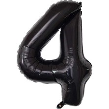 Organizasyon Pazarı 34 inç 4 Siyah Renk Rakam Folyo Balon