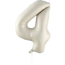 Organizasyon Pazarı34 inç 4 Krem Renk Rakam Folyo Balon
