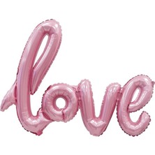 Organizasyon Pazarı Love İmza Folyo Balon Pembe 70cm x 36cm