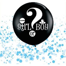 Organizasyon Pazarı Cinsiyet Belirleme Balonu Mavi Konfetili 45 Cm