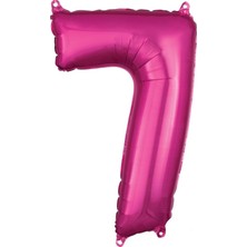 Organizasyon Pazarı 34 inç 7 Pembe Renk Rakam Folyo Balon