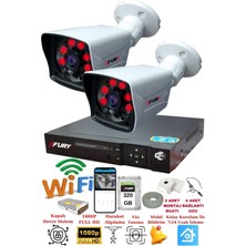 Fury 2 Kameralı 1080P Görüntü 6 Atom Gece Görüşlü Full Hd Akıllı Güvenlik Kamerası 5525A 320GB