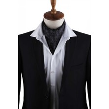 Kravatkolik Siyah - Füme Şal Desen Erkek Fular K593