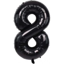 Organizasyon Pazarı 34 inç 8 Siyah Renk Rakam Folyo Balon