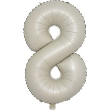 Organizasyon Pazarı 34 inç 8 Krem Renk Rakam Folyo Balon