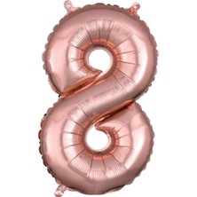 Organizasyon Pazarı34 inç 8 Rose Gold Renk Rakam Folyo Balon