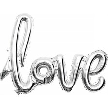 Organizasyon Pazarı Love İmza Folyo Balon Gümüş 70cm x 36cm