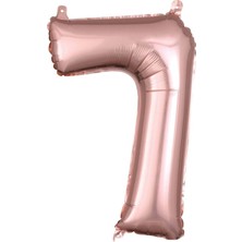 Organizasyon Pazarı 34 inç 7 Rose Gold Renk Rakam Folyo Balon