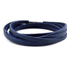 Solfera Lacivert Deri Çift Sıra Sarma Erkek Bileklik M049C