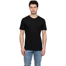 JSCO Hscstore Erkek Bisiklet Yakalı Basic Siyah Tişört - 8409