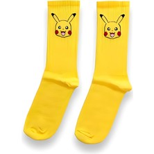 Socks And More Sarı Renkli Karışık Desenli 6'lı Çorap Kutusu Unisex Renkli Soket Kolej Çorap