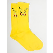 Socks And More Sarı Renkli Karışık Desenli 6'lı Çorap Kutusu Unisex Renkli Soket Kolej Çorap