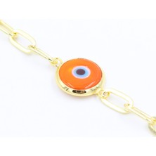 Chantaky 036 1504 Turuncu Cam Nazar Boncuklu Bileklik Turuncu Tek Ebat