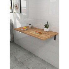 Hereve Mdf 110 x 60 cm Duvara Monte Katlanır Yemek Masası Mutfak Masası Çalışma Masası Yer Kaplamaz 4 Kişilik