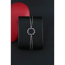 Parmas Design Lila Manolya 925 Ayar Gümüş Kadın Ayarlanabilir Bileklik