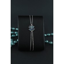 Parmas Design Mistik Topaz Yonca Kadın 925 Ayar Gümüş Ayarlanabilir Bileklik