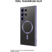 Kzy Samsung Galaxy S24 Plus Kapak Mag Safe Özellikli Lens Korumalı Logo Gösteren Şeffaf Luxury Silikon Kılıf -Yeşil