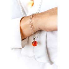 İz Jewel Akik Taşlı El Örgüsü Bileklik