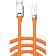 Poco X3 Pro Şarj Kablosu Type C 3.4A Hızlı Şarj - SC65T-TURUNCU