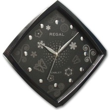Regal 0434 BB Basamaklı Köşeli Çiçekli Kadran Duvar Saatı