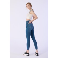 Bpf Skınny Cep Kapalı Dizler Lazerlı Paça Kesik Denim Pantolon