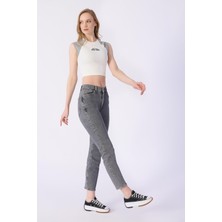 Bpf Claudia Mom Kalıp Düz Denim Pantolon