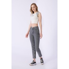 Bpf Claudia Mom Kalıp Düz Denim Pantolon